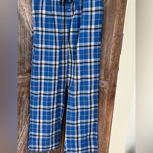 NWOT Cosi Concepts XL blue, black, and white plaid cotton-blend pajama pants.